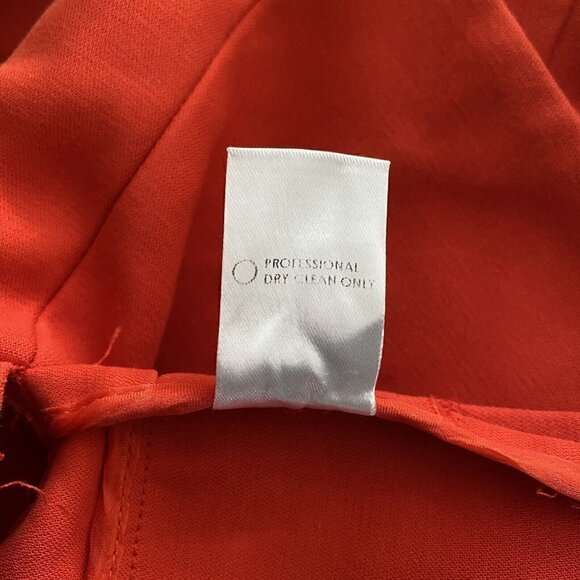 Rosie Assoulin High Neck Solid Red Crop Top Blouse Shirt Side Slit One Size - Picture 6 of 10